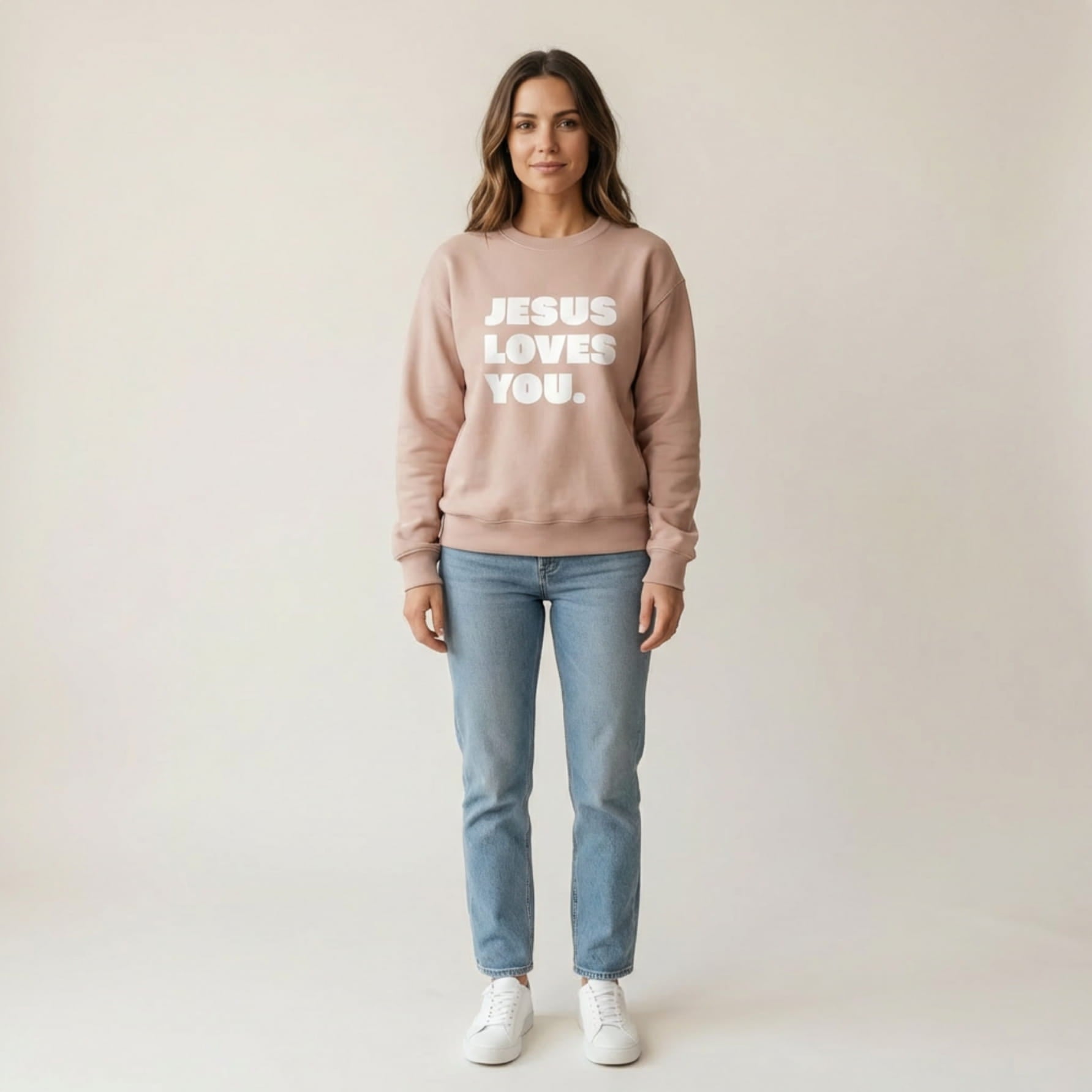 Christliches Sweatshirt Damen „Jesus Loves You“ | Pullover mit Liebe & Glaube
