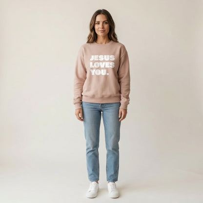 Christliches Sweatshirt Damen „Jesus Loves You“ | Pullover mit Liebe & Glaube