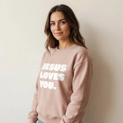 Christliches Sweatshirt Damen „Jesus Loves You“ | Pullover mit Liebe & Glaube