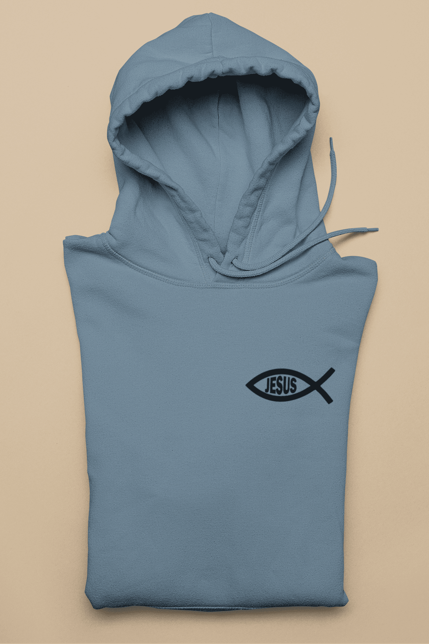 Christlicher Herren Hoodie „Eucharistischer Fisch & Jesus (Ichthys)“