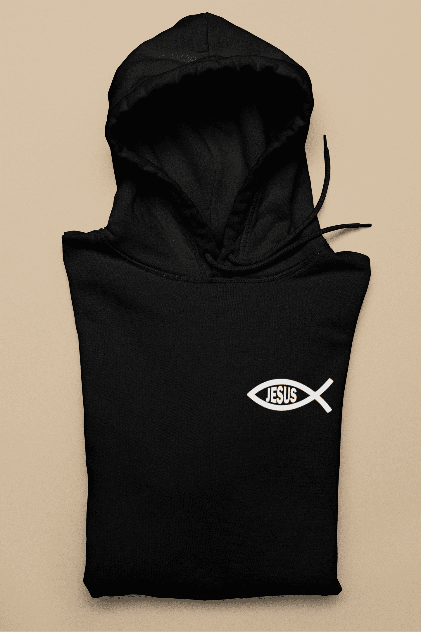 Christlicher Herren Hoodie „Eucharistischer Fisch & Jesus (Ichthys)“