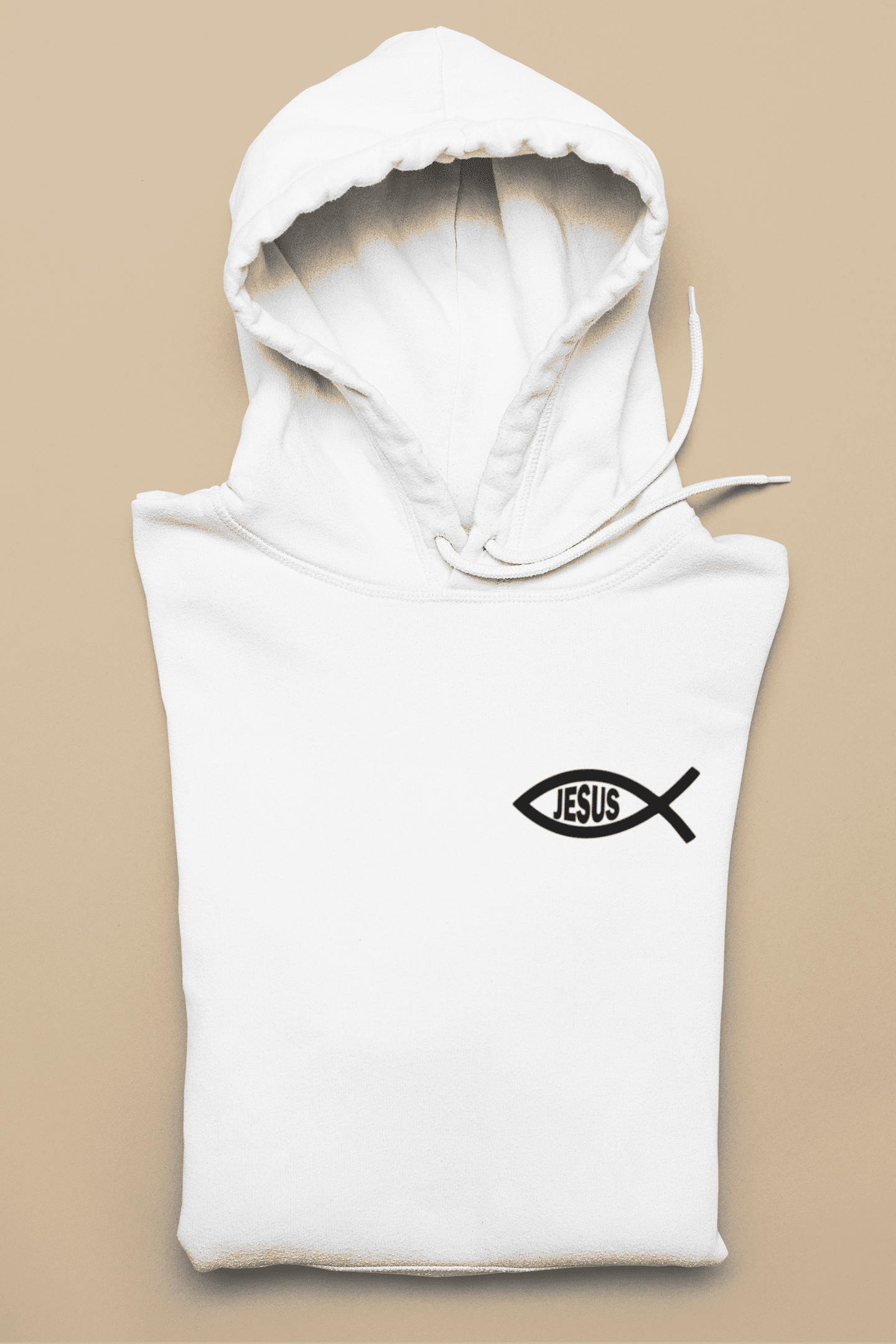 Christlicher Herren Hoodie „Eucharistischer Fisch & Jesus (Ichthys)“