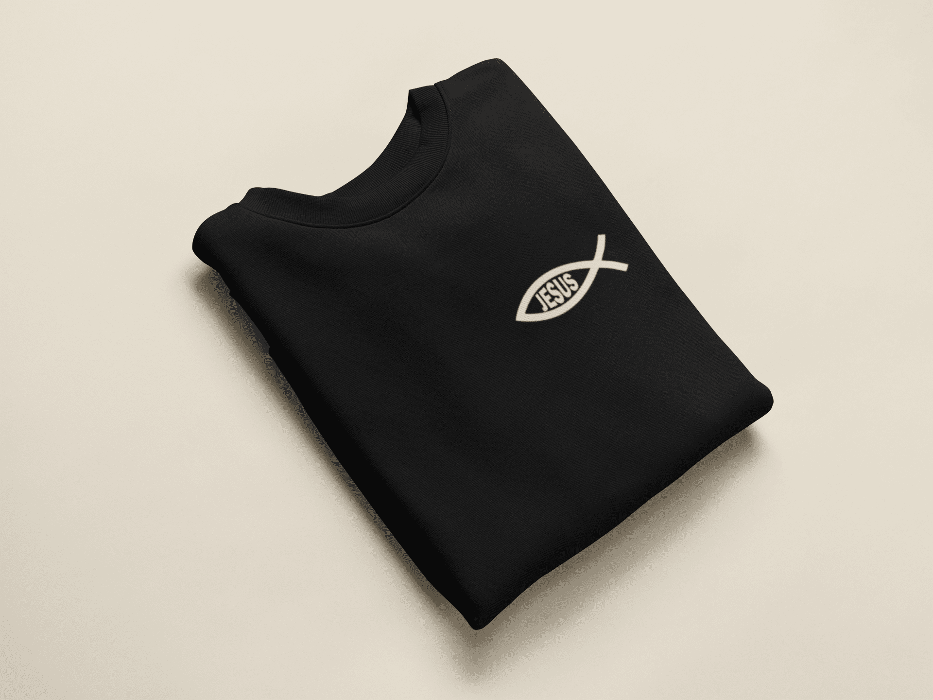 Christliches Herren Sweatshirt „Eucharistischer Fisch & Jesus (Ichthys)“