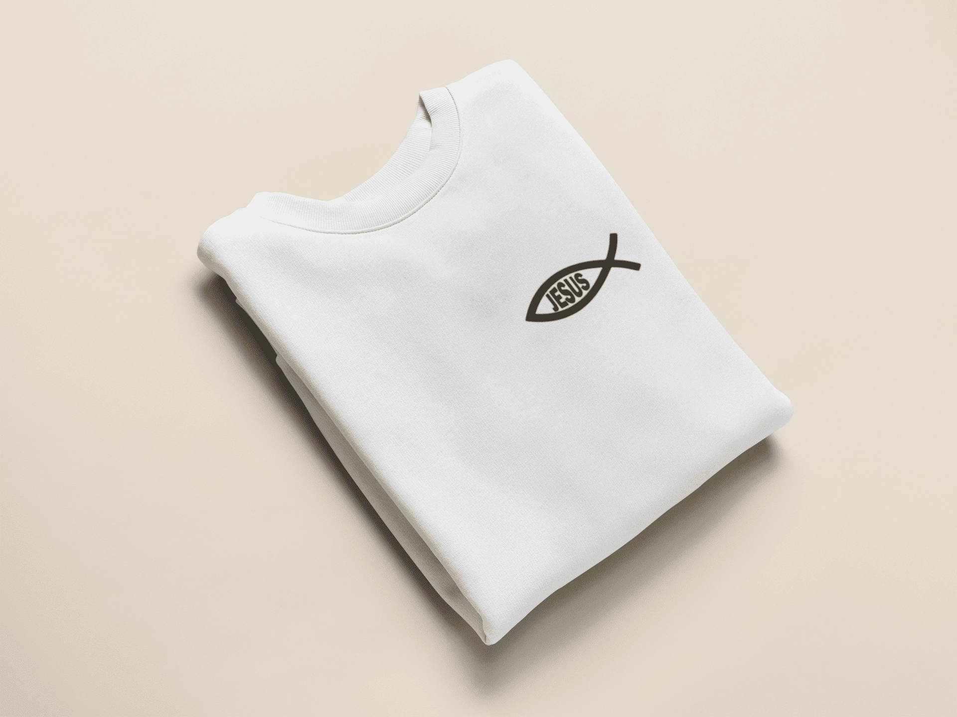 Christliches Herren Sweatshirt „Eucharistischer Fisch & Jesus (Ichthys)“