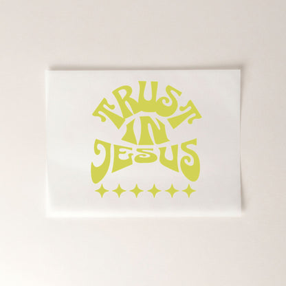 Trust in Jesus christliches Bügelbild  | 8cm + 24 cm breit